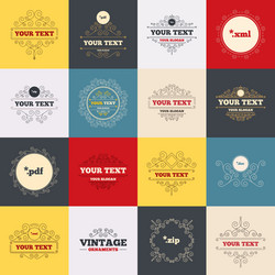 document signs file extensions symbols vector image