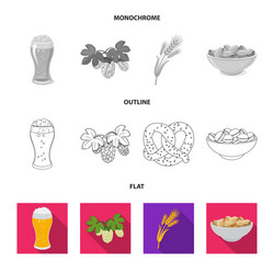 isolated object of pub and bar logo collection vector image