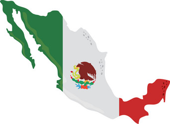 mexican flag in map cinco de mayo celebration flat vector