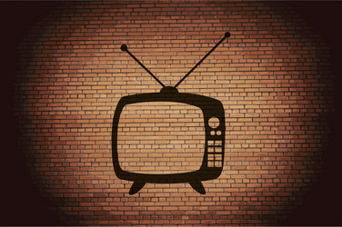 retro tv flat modern web button and space for your vector image