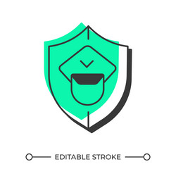 security guard service offset shadow line icon vector image