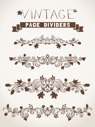 set of calligraphic design elements and page vector image
