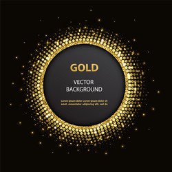 Abstract golden disk with lights and glittering vector