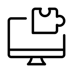 digital puzzle brain game installed in desktop vector image