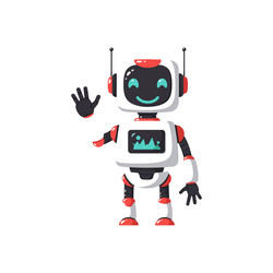 friendly robot character design in flat style art vector image