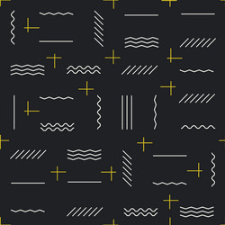 geometric lines seamless pattern with golden vector image