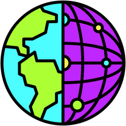 globe and network icon metaverse related vector image