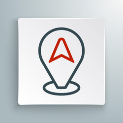 line map pointer with taxi car icon isolated vector image