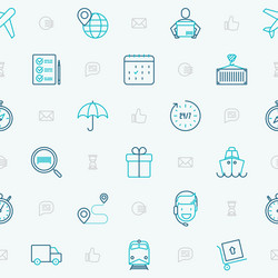 logistics seamless pattern with thin line icons vector image