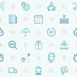 Logistics seamless pattern with thin line icons vector