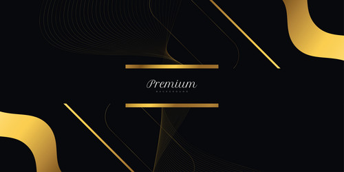 Premium black and gold cover design set Royalty Free Vector