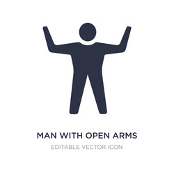 man with open arms icon on white background vector image