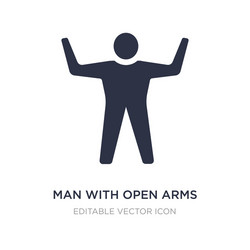 Man with open arms icon on white background vector