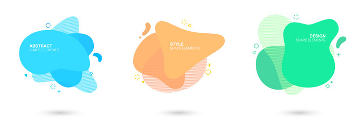 set of abstract gradient liquid shape color vector image