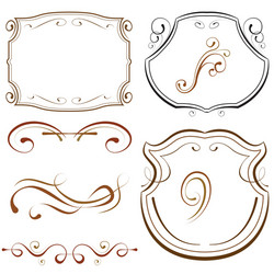 set of elements for design decorative borders vector