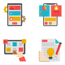 set of programming and development flat icons vector image