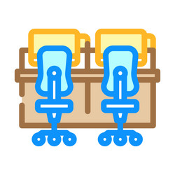 shared workspace table hybrid work color icon vector image