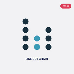 Two color line dot chart icon from user interface vector