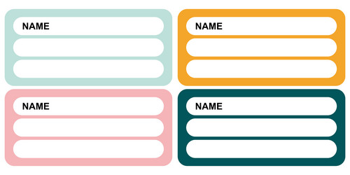 4 set of identity labels in flat style vector image