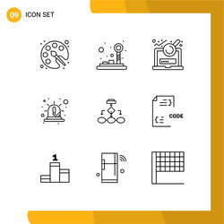 9 thematic outlines and editable symbols vector