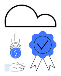 cloud savings and certification with reliability vector image