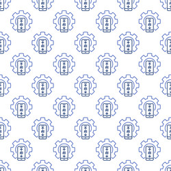 cog wheel and ai smartphone artificial vector image