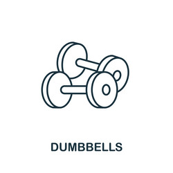 dumbbells icon line element from gym collection vector image