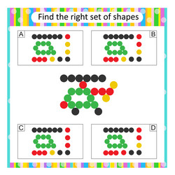 Logic puzzle for children find the correct set vector