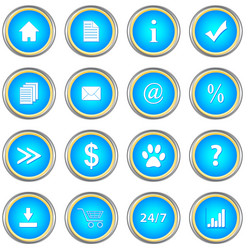 set of blue buttons vector