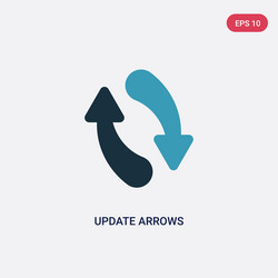 two color update arrows icon from user interface vector image
