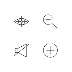 User interface linear icons set simple outline vector