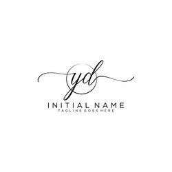 Initial yd handwriting logo with circle template Vector Image