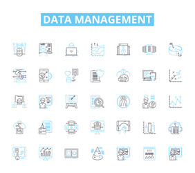 data management linear icons set organization vector image