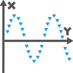 Dotted sine plot flat symbol vector