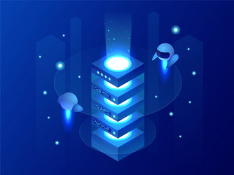 isometric concept of big data processing energy vector image
