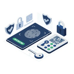 isometric passwordless authentication vector image