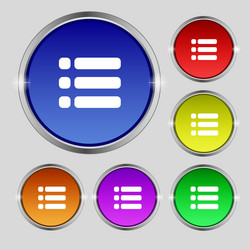 list menu content view options icon sign round vector image