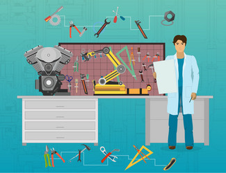mechanic developer in science and technology vector image