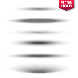 realistic shadow effect round shadows collection vector image