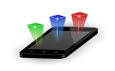 smartphone with three color elements vector image