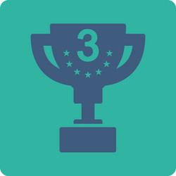 third prize icon from award buttons overcolor set vector image