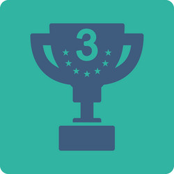 Third prize icon from award buttons overcolor set vector