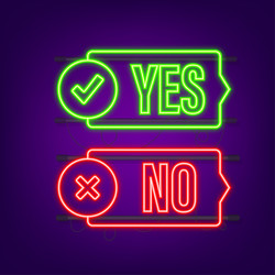 yes and no button feedback concept positive vector