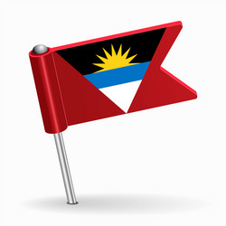 antigua and barbuda flag map pointer layout vector image