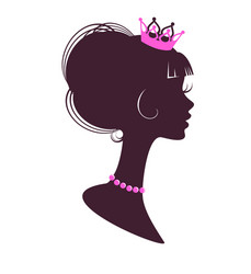 Elegant Princess Silhouette Vector Image
