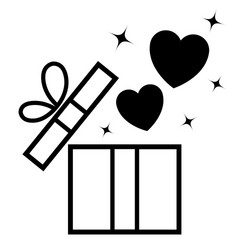 Opened gift box with flying hearts vector