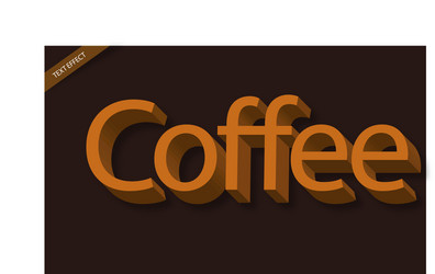 script coffee 3d text effect or font vector