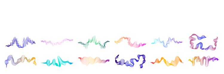 set of abstract backdrops with multicolor waves vector image