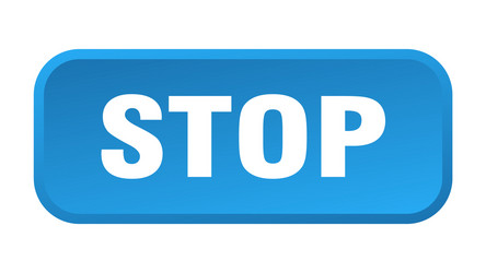 stop button square 3d push vector image