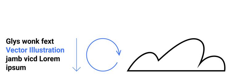 abstract circular arrow text and cloud outline vector image